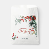 Elegant wintergroen Vrolijk kerstfeest Bedankzakje (Voorkant)