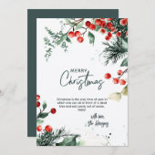 Elegant wintergroen Vrolijk kerstfeest Feestdagenkaart (Voorkant / Achterkant)