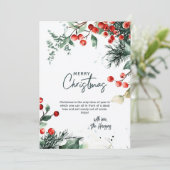 Elegant wintergroen Vrolijk kerstfeest Feestdagenkaart (Staand voorkant)