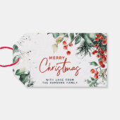 Elegant wintergroen Vrolijk kerstgebruik Cadeaulabel (Achterkant Horizontaal)