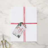 Elegant wintergroen Vrolijk kerstgebruik Cadeaulabel (Met Touw)