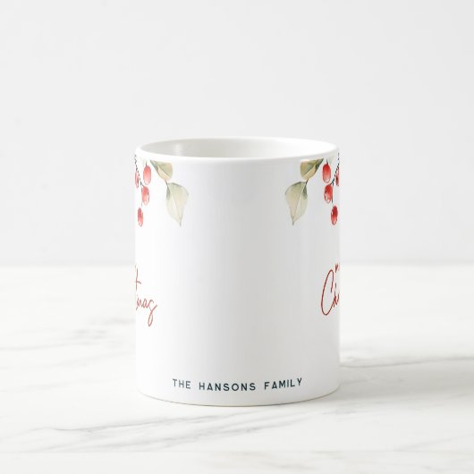 Elegant wintergroen Vrolijk kerstgebruik Koffiemok (Center)