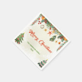 Elegant wintergroen Vrolijk kerstservetten Servet (Hoek)