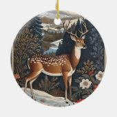 Elegant winterhert Natuur ontwerp Keramisch Ornament (Achterkant)
