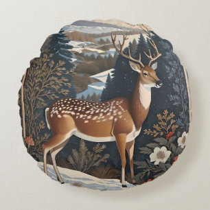Elegant winterhert Natuur ontwerp Rond Kussen