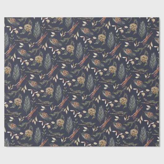 Elegant winterinpakpapier met pinecones cadeaupapier (Vlak)