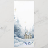 Elegant winterlandschap Snowy Wedding Party Menu (Achterkant)