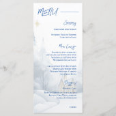 Elegant winterlandschap Snowy Wedding Party Menu (Voorkant)