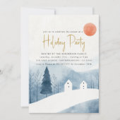 Elegant Winterlandschap Vakantie Party Kaart (Voorkant)