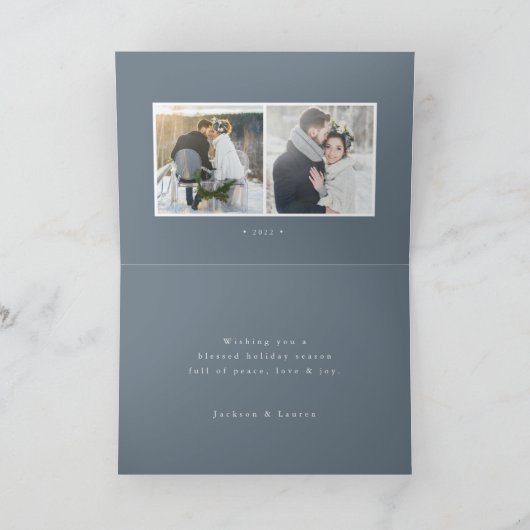 Elegant winterlooflijst | Vouwbare kerstkaart Feestdagen Kaart (Binnen)