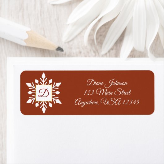 Elegant wintermonogram etiket (Insitu)