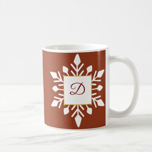 Elegant wintermonogram koffiemok (Rechts)