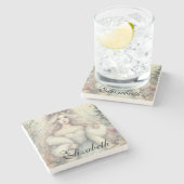  Elegant Winterprinses Sprookje Stenen Onderzetter (Zijkant)