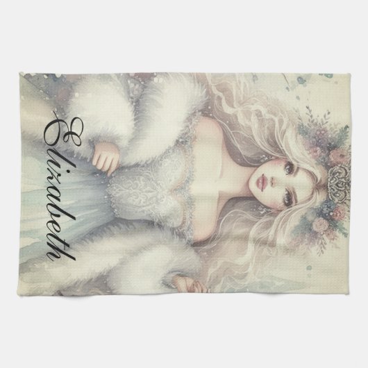  Elegant Winterprinses Sprookje Theedoek (Horizontaal)