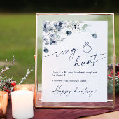 Elegant winterstoffig blauw gebladerte Vrijgezelle Poster