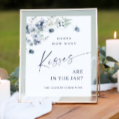 Elegant winterstoffig blauw gebladerte Vrijgezelle Poster