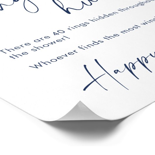 Elegant winterstoffig blauw gebladerte Vrijgezelle Poster (Hoek)