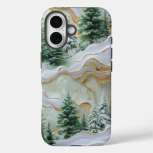 Elegant winterwonderland met besneeuwde bomen iPhone 16 hoesje