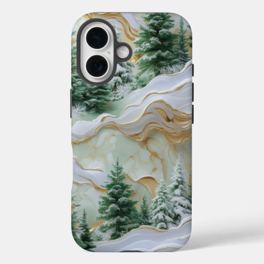 Elegant winterwonderland met besneeuwde bomen Case-Mate iPhone case (Achterkant)