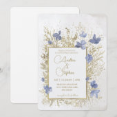 Elegant Wintry Foliage Winter Wedding Kaart (Voorkant / Achterkant)