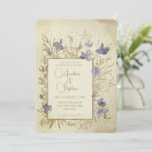 Elegant Wintry Foliage Winter Wedding Kaart (Staand voorkant)