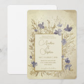 Elegant Wintry Foliage Winter Wedding Kaart (Voorkant / Achterkant)