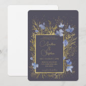 Elegant Wintry Foliage Winter Wedding Kaart (Voorkant / Achterkant)