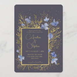 Elegant Wintry Foliage Winter Wedding Kaart