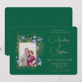 Elegant Wintry Foliage Winter Wedding Kaart (Voorkant / Achterkant)