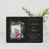 Elegant Wintry Foliage Winter Wedding Kaart (Staand voorkant)