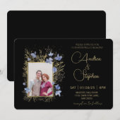 Elegant Wintry Foliage Winter Wedding Kaart (Voorkant / Achterkant)