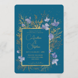 Elegant Wintry Foliage Winter Wedding Kaart