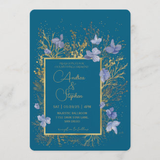 Elegant Wintry Foliage Winter Wedding Kaart