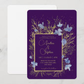 Elegant Wintry Foliage Winter Wedding Kaart (Voorkant / Achterkant)