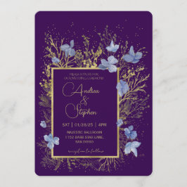 Elegant Wintry Foliage Winter Wedding Kaart