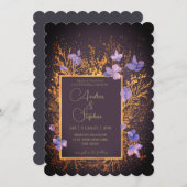 Elegant Wintry Foliage Winter Wedding Kaart (Voorkant / Achterkant)