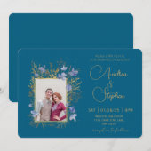 Elegant Wintry Foliage Winter Wedding Kaart (Voorkant / Achterkant)