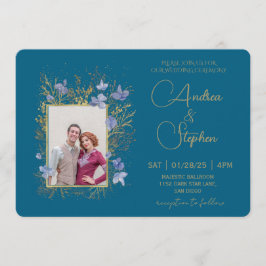 Elegant Wintry Foliage Winter Wedding Kaart