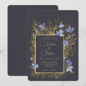 Elegant Wintry Foliage Winter Wedding Kaart (Voorkant / Achterkant)