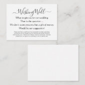 Elegant Wishing Well Money Poem Informatiekaartje (Voorkant / Achterkant)