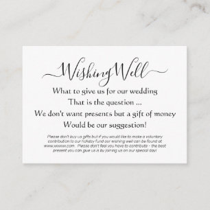Elegant Wishing Well Money Poem Informatiekaartje