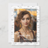 Elegant Wiskunde Script Foto Afstuderen Bedankkaart (Voorkant)