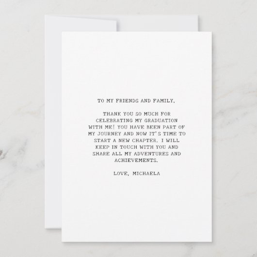 Elegant Wiskunde Script Foto Afstuderen Bedankkaart (Achterkant)