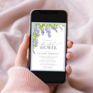 Elegant Wisteria Waterverf Floral Vrijgezellenfees Kaart