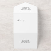 Elegant wit Al in één RSVP uitnodiging (Buitenkant)