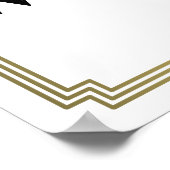 Elegant wit Art Deco bruiloftsreceptie bord Poster (Hoek)