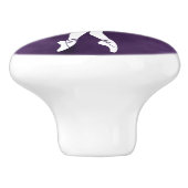 Elegant wit ballerina silhouet keramische knop (Zijkant)