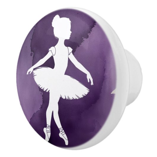 Elegant wit ballerina silhouet keramische knop (Rechts)