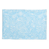 Elegant wit & blauw bloemig paisley patroon kussensloop (Achterkant)