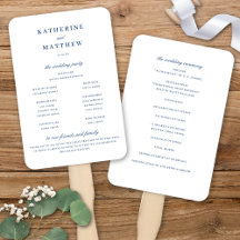 Elegant Wit & Blauw Huwelijksceremonie Programma